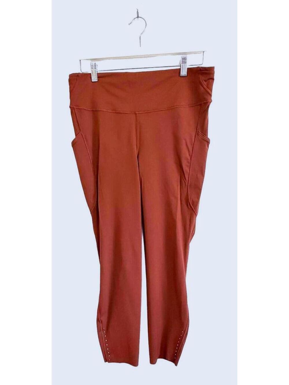 Lululemon High-Rise Crop Running Leggings with Side Pockets - Terracotta - 14